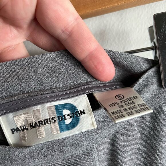 Vintage Paul Harris 90s Gray Maxi Pencil Skirt | Career Minimalist Size 6 - Picture 4 of 8